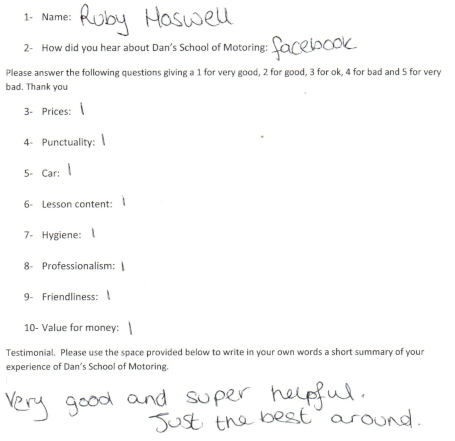 Ruby's Testimonial
